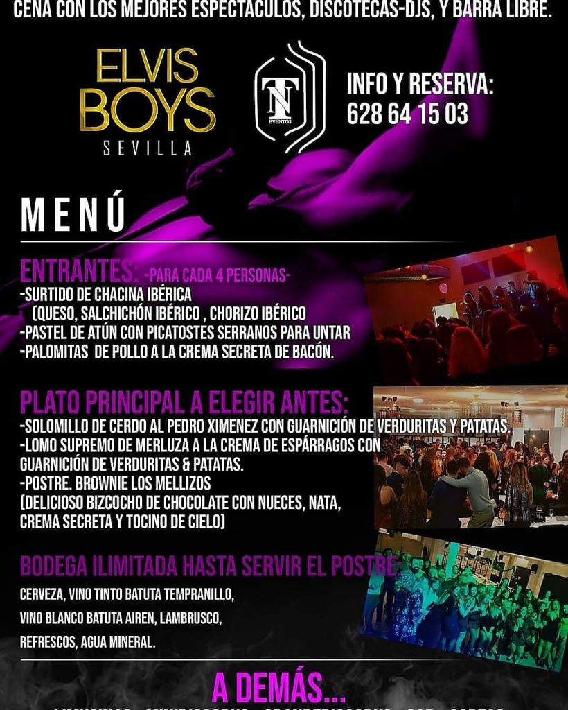 Menú en Elvis Boys Sevilla.