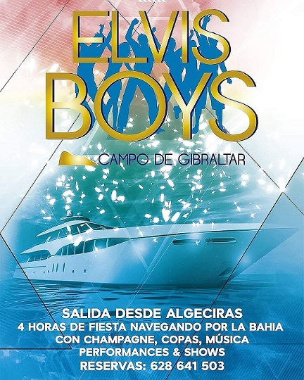 Cartel de fiestas en barco.